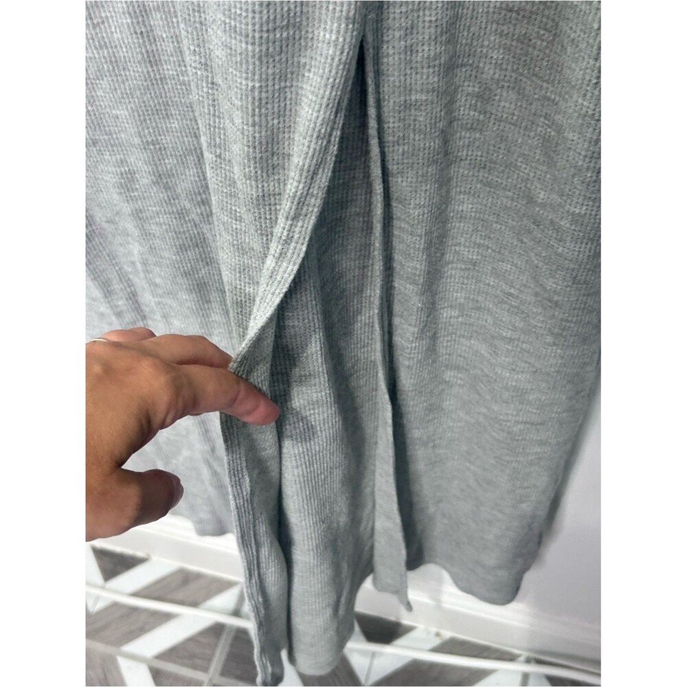 MICHAEL Michael Kors Gray Waffle Knit Sleeveless Tie Back Maxi Dress XL - Picture 5 of 10